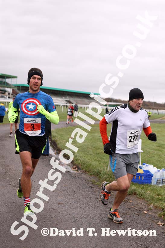 Orange 3 and white 273, Newcastle Racecourse Half/Marathon/50k, Newcastle Racecourse, Gosforth, Newcastle. Photo: David T. Hewitson/Sports for All Pics